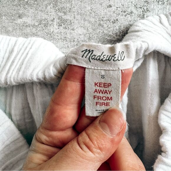 Madewell White Cotton Lightweight Pull On Shorts Size Small - Picture 2 of 5